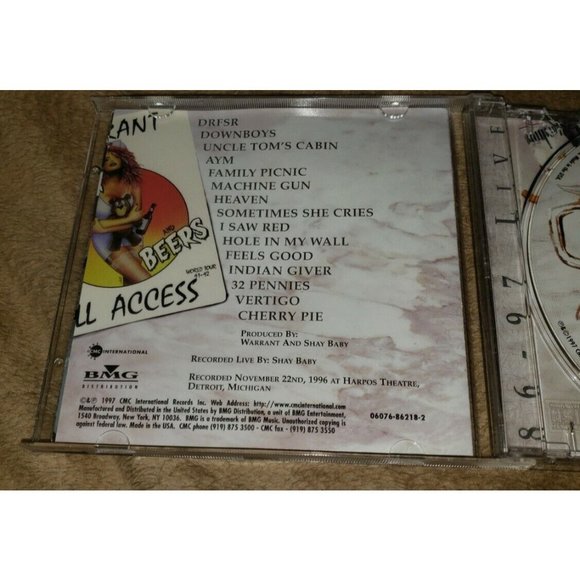 WARRANT cd 86-97 Live (CD, 1997, CMC International) erik turner - Picture 6 of 6